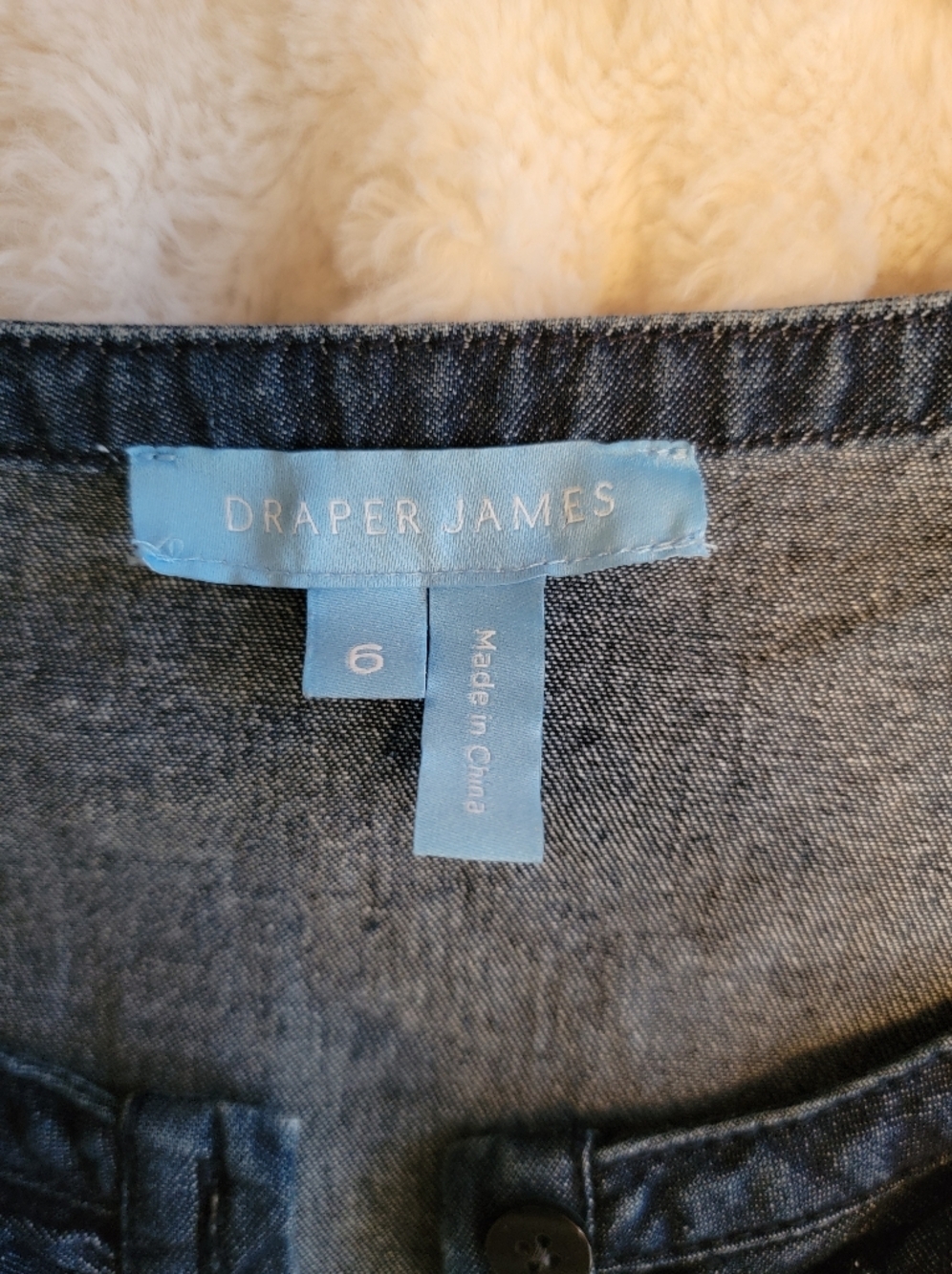 Draper James Denim Blue Ruffle Front Tunic Dress - Picture 4 of 5